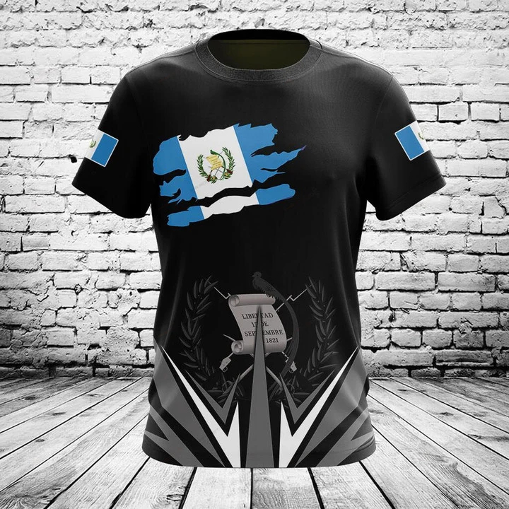 Men'S Fashion Guatemala - T-shirt Personalizzata con Bandiera del Guatemala,