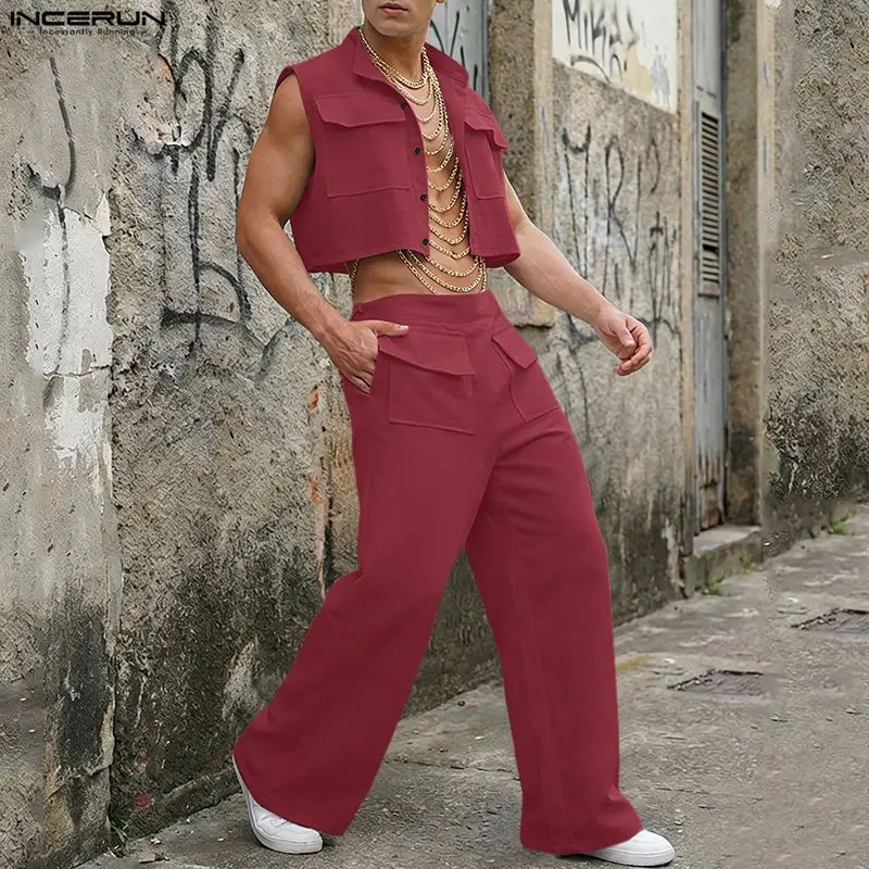 Men'S Fashion Pants - INCERUN Completi da Uomo: Top Corto