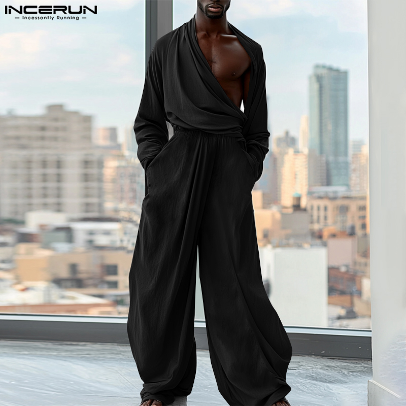Mens Fashion Jumpsuit - INCERUN 2024 Pagliaccetti stile americano Moda