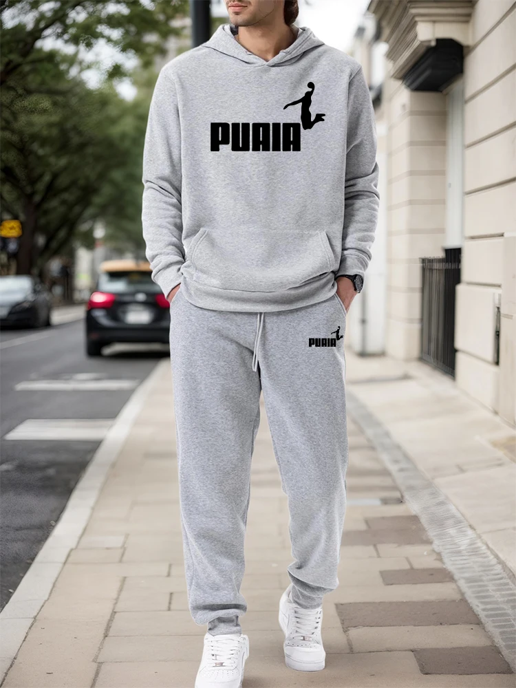 Men'S Fashion Pants - Completo Uomo/Felpa con Cappuccio/Pantaloni 2026 Autunno