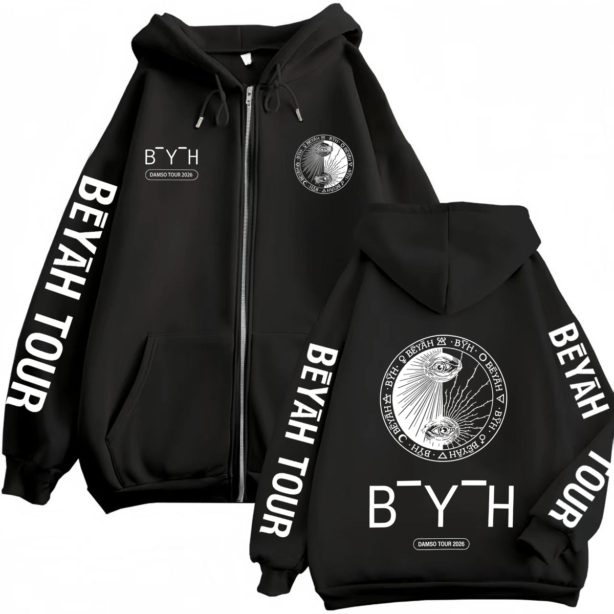 Mens Fashion Zip Up Hoodies - Felpa con Cappuccio con Zip Rapper