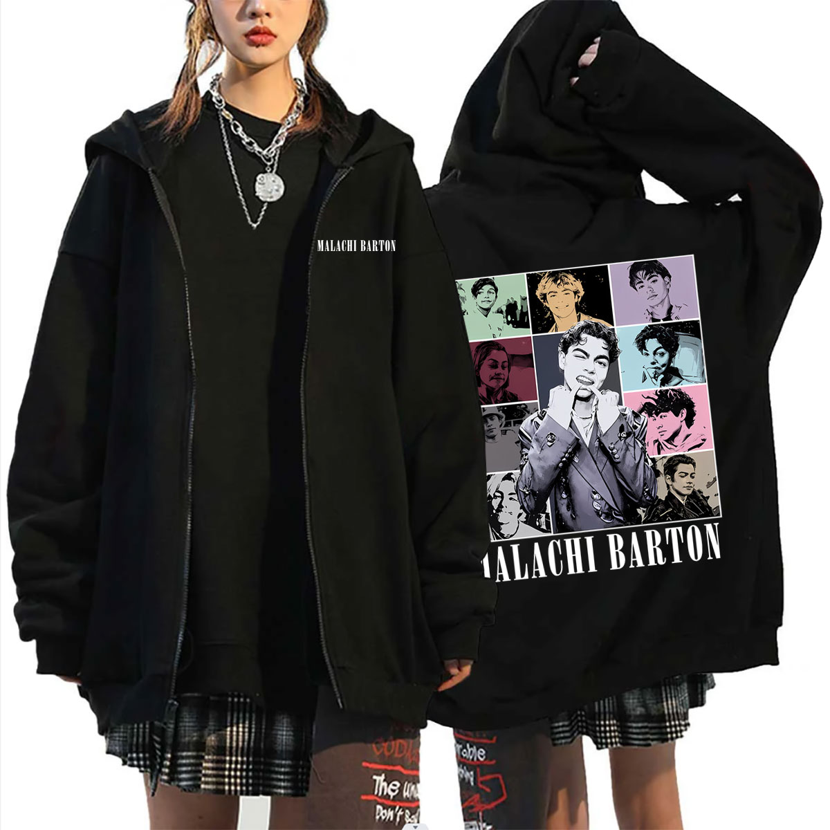 Mens Fashion Zip Up Hoodies - Felpa con cappuccio e zip Malachi
