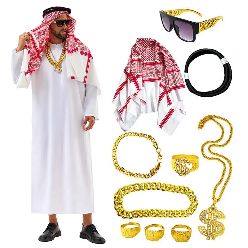 Mens Fashion Jumpsuit - Costume Arabo di Dubai, Abito Bianco
