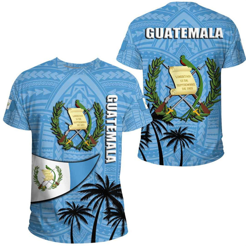 Men'S Fashion Guatemala - T-Shirt con bandiera etnica della repubblica