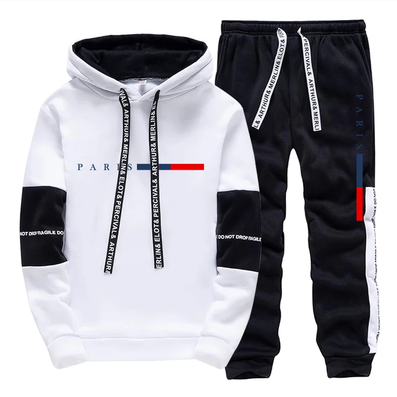 Men'S Fashion Pants - Set da Uomo/Felpa con Cappuccio/Pantaloni Moda
