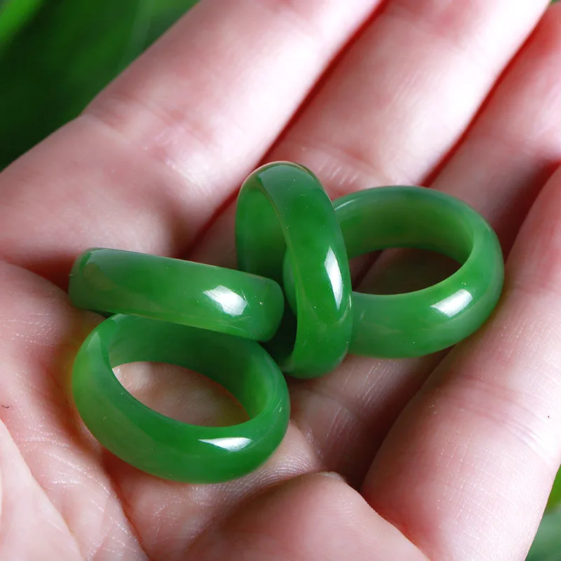 Men'S Fashion Jewelry - Anello di giada Hetian verde naturale