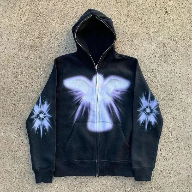 Donna Uomo Y2K Moda Felpa con  - Mens Fashion Zip Up Hoodies recensione e prezzo