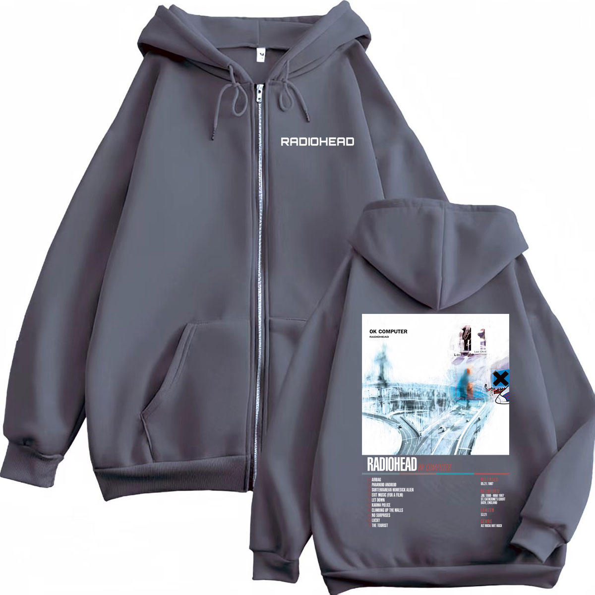 Radiohead Album musicale Poste - Mens Fashion Zip Up Hoodies recensione e prezzo