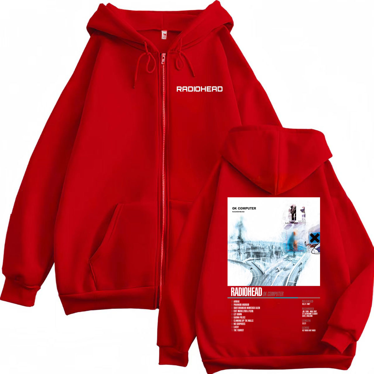 Radiohead Album musicale Poste - Mens Fashion Zip Up Hoodies recensione e prezzo
